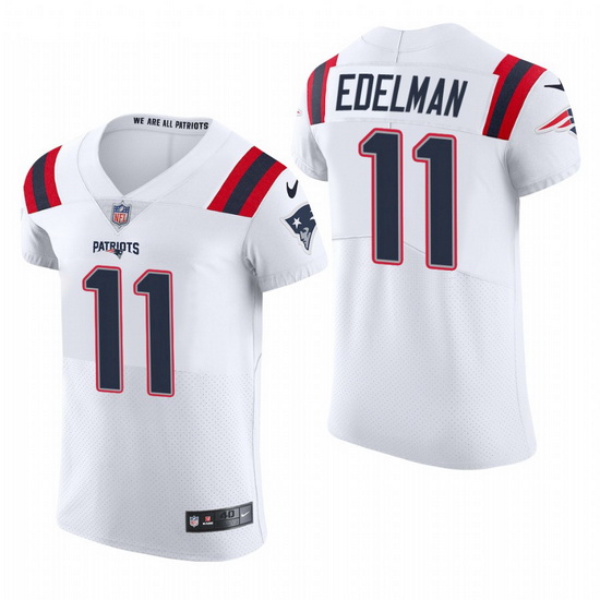 New England Patriots 11 Julian Edelman Nike Men White Team Color Men Stitched NFL 2020 Vapor Untouch