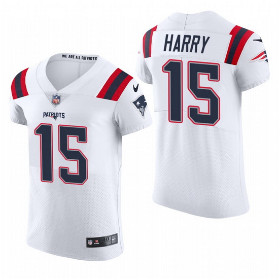 New England Patriots 15 N 27Keal Harry Nike Men White Team Color