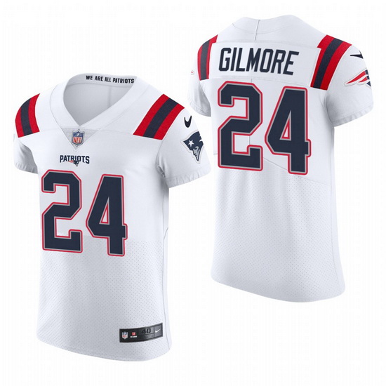 New England Patriots 24 Stephon Gilmore Nike Men White Team Color Men Stitched NFL 2020 Vapor Untouc