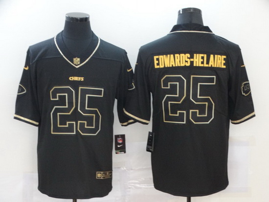 Nike Chiefs 25 Clyde Edwards Helaire Black Gold Vapor Untouchable Limited Jersey