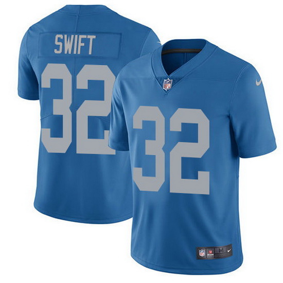 Nike Lions 32 D 27Andre Swift Blue Throwback Men Stitched NFL Va