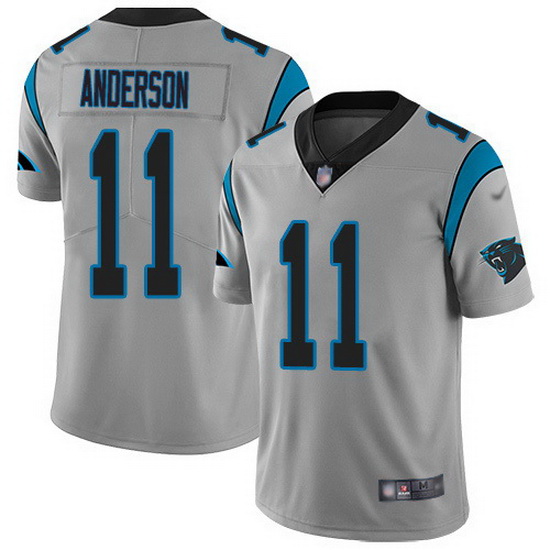 Nike Panthers 11 Robby Anderson Silver Men Stitched NFL Limited 