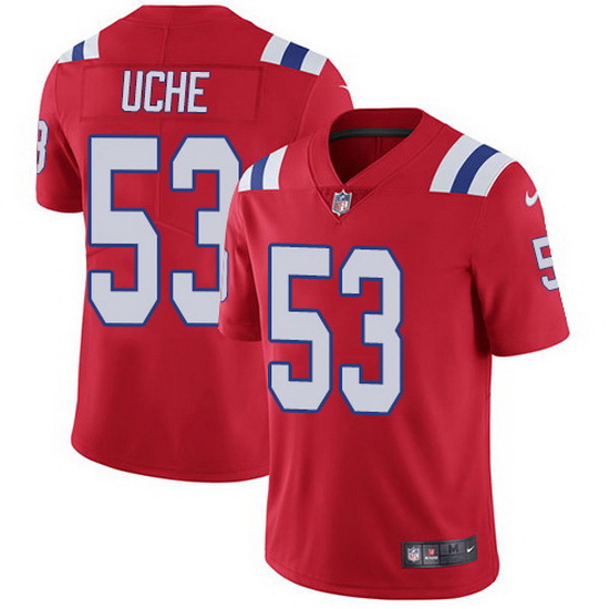Nike Patriots 53 Josh Uche Red Alternate Men Stitched NFL Vapor Untouchable Limited Jersey