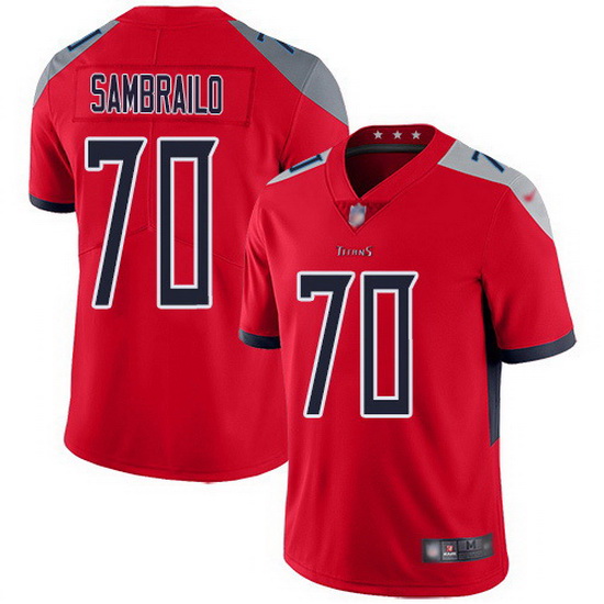 Nike Titans 70 Ty Sambrailo Red Men Stitched NFL Limited Inverted Legend Jersey