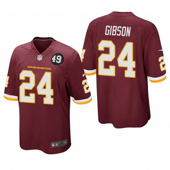 Washington Redskins 24 Antonio Gibson Men Nike Burgundy Bobby Mitchell Uniform Patch NFL Game Jersey