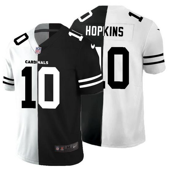 Arizona Cardinals 10 DeAndre Hopkins Men Black V White Peace Split Nike Vapor Untouchable Limited NF