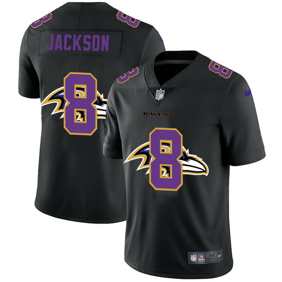 Baltimore Ravens 8 Lamar Jackson Men Nike Team Logo Dual Overlap