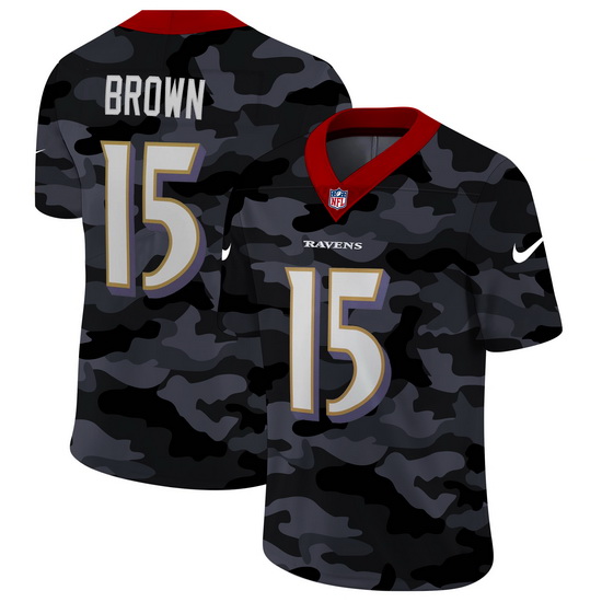 Baltimore Ravens 15 Marquise Brown Men Nike 2020 Black CAMO Vapor Untouchable Limited Stitched NFL J