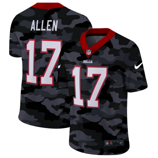 Buffalo Bills 17 Josh Allen Men Nike 2020 Black CAMO Vapor Untou