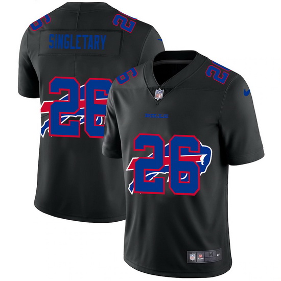 Buffalo Bills 26 Devin Singletary Men Nike Team Logo Dual Overlap Limited NFL Jersey Black