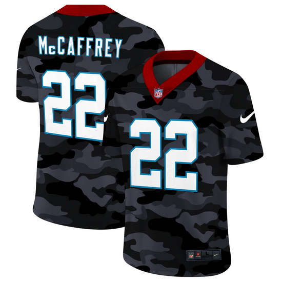 Carolina Panthers 22 Christian McCaffrey Men Nike 2020 Black CAMO Vapor Untouchable Limited Stitched