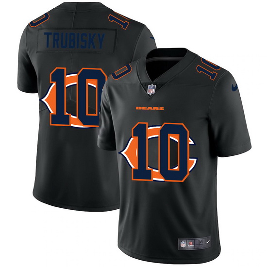 Chicago Bears 10 Mitchell Trubisky Men Nike Team Logo Dual Overlap Limited NFL Jersey Black