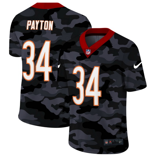 Chicago Bears 34 Walter Payton Men Nike 2020 Black CAMO Vapor Untouchable Limited Stitched NFL Jerse