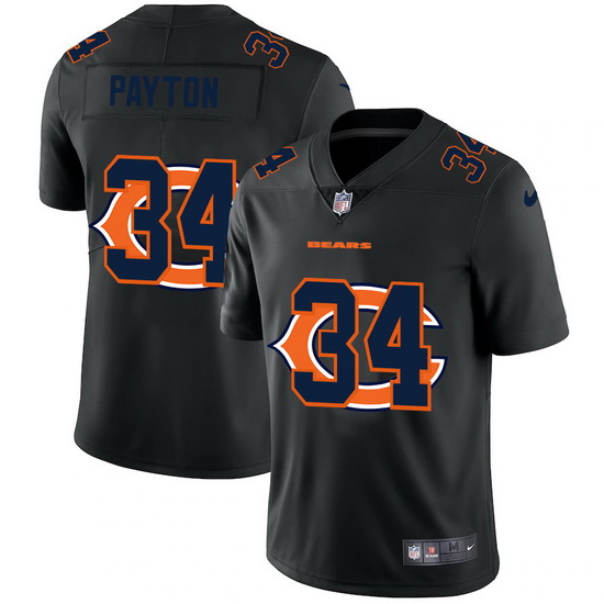 Chicago Bears 34 Walter Payton Men Nike Team Logo Dual Overlap Limited NFL Jersey Black