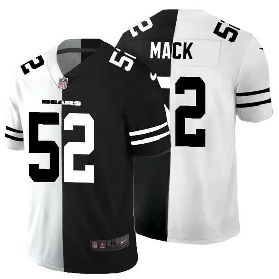 Chicago Bears 52 Khalil Mack Men Black V White Peace Split Nike Vapor Untouchable Limited NFL Jersey