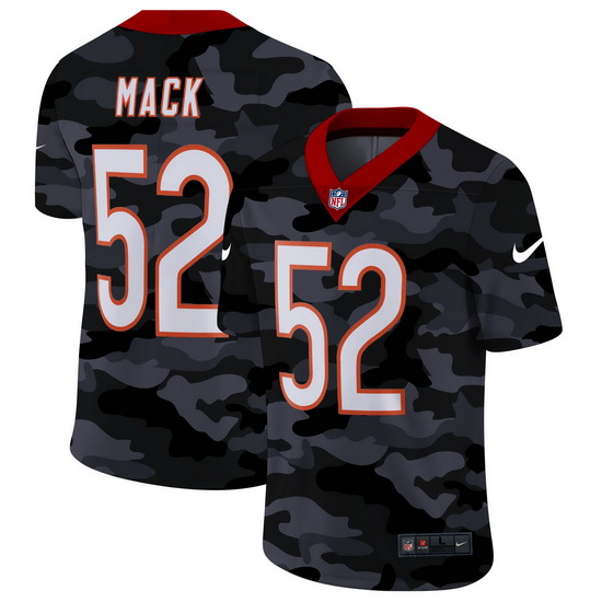 Chicago Bears 52 Khalil Mack Men Nike 2020 Black CAMO Vapor Unto