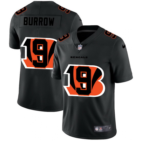 Cincinnati Bengals 9 Joe Burrow Men Nike Team Logo Dual Overlap 