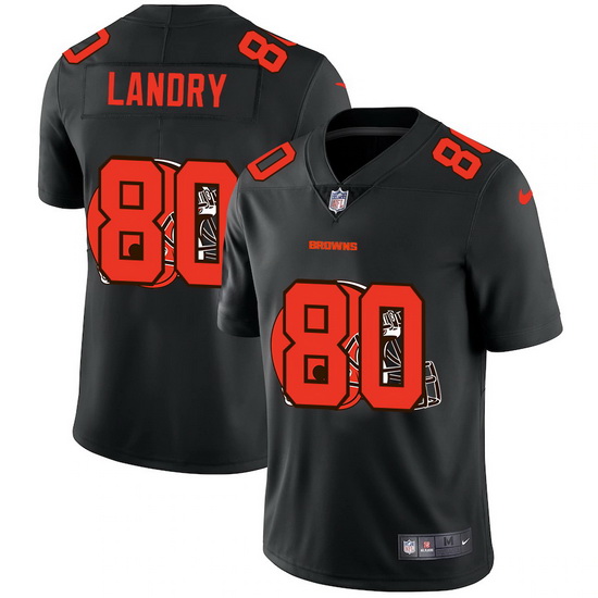 Cleveland Browns 80 Jarvis Landry Men Nike Team Logo Dual Overlap Limited NFL Jersey Black