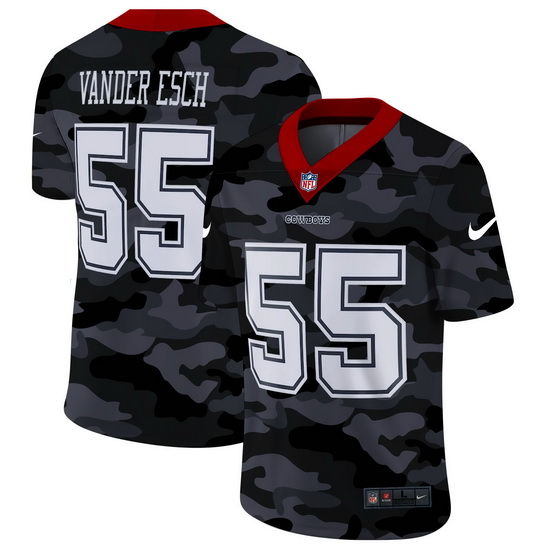 Dallas Cowboys 55 Leighton Vander Esch Men Nike 2020 Black CAMO Vapor Untouchable Limited Stitched N