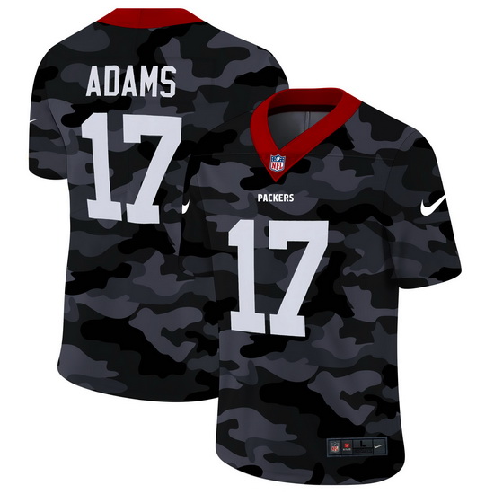 Green Bay Packers 17 Davante Adams Men Nike 2020 Black CAMO Vapor Untouchable Limited Stitched NFL J