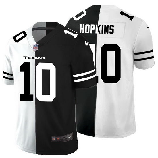 Houston Texans 10 DeAndre Hopkins Men Black V White Peace Split Nike Vapor Untouchable Limited NFL J