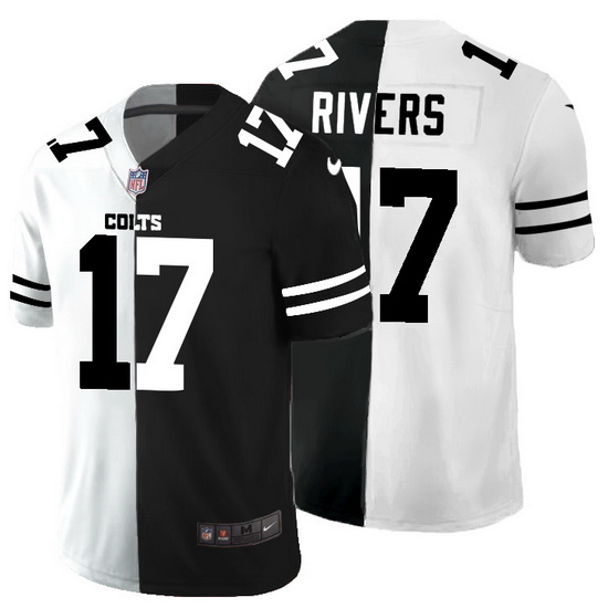 Indianapolis Colts 17 Philip Rivers Men Black V White Peace Split Nike Vapor Untouchable Limited NFL