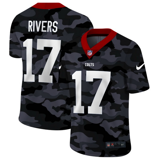 Indianapolis Colts 17 Philip Rivers Men Nike 2020 Black CAMO Vapor Untouchable Limited Stitched NFL 