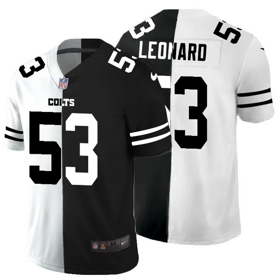 Indianapolis Colts 53 Darius Leonard Men Black V White Peace Split Nike Vapor Untouchable Limited NF