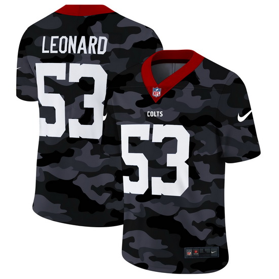 Indianapolis Colts 53 Darius Leonard Men Nike 2020 Black CAMO Vapor Untouchable Limited Stitched NFL