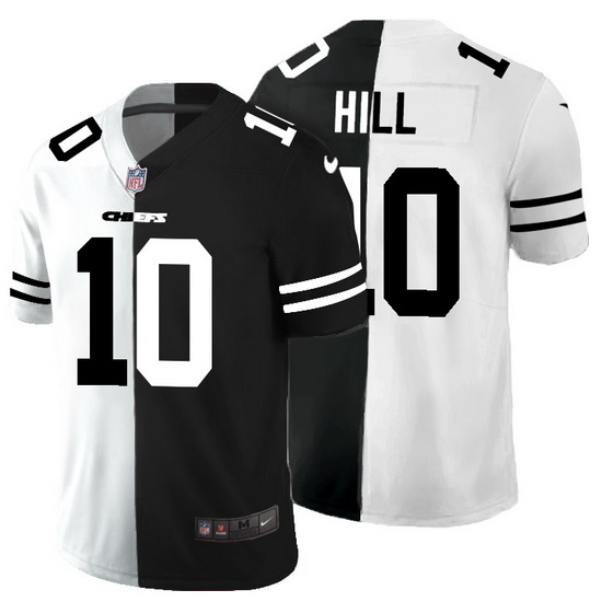 Kansas City Chiefs 10 Tyreek Hill Men Black V White Peace Split Nike Vapor Untouchable Limited NFL J