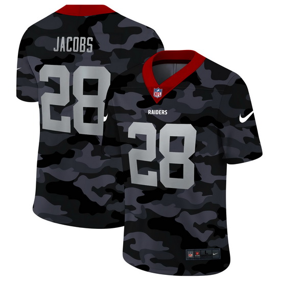 Las Vegas Raiders 28 Josh Jacobs Men Nike 2020 Black CAMO Vapor Untouchable Limited Stitched NFL Jer