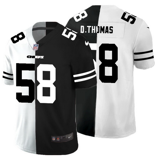 Kansas City Chiefs 58 Derrick Thomas Men Black V White Peace Split Nike Vapor Untouchable Limited NF