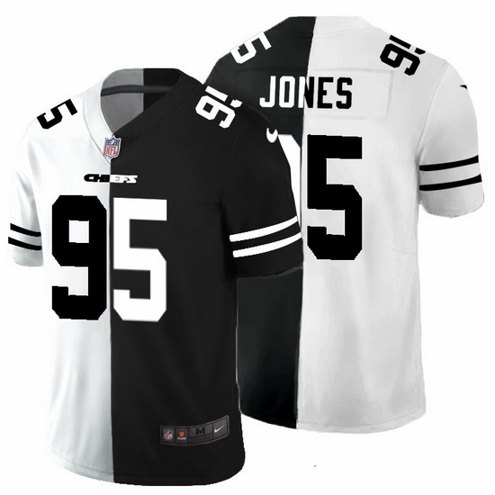 Kansas City Chiefs 95 Chris Jones Men Black V White Peace Split Nike Vapor Untouchable Limited NFL J
