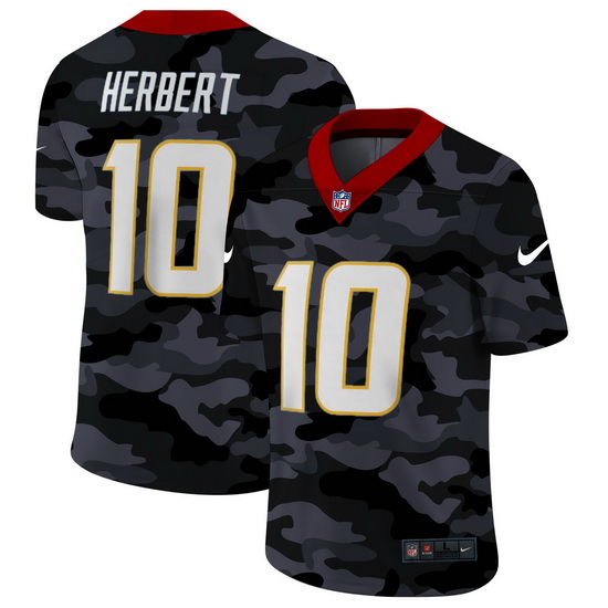 Los Angeles Chargers 10 Justin Herbert Men Nike 2020 Black CAMO Vapor Untouchable Limited Stitched N