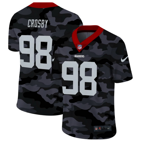 Las Vegas Raiders 98 Maxx Crosby Men Nike 2020 Black CAMO Vapor Untouchable Limited Stitched NFL Jer