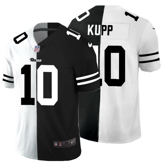 Los Angeles Rams 10 Cooper Kupp Men Black V White Peace Split Nike Vapor Untouchable Limited NFL Jer