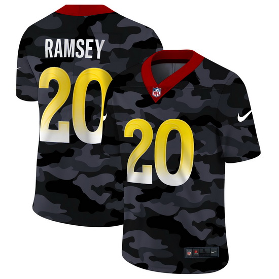 Los Angeles Rams 20 Jalen Ramsey Men Nike 2020 Black CAMO Vapor Untouchable Limited Stitched NFL Jer