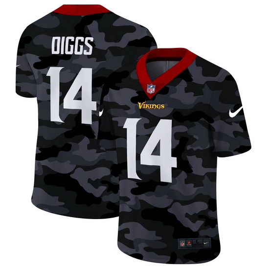 Minnesota Vikings 14 Stefon Diggs Men Nike 2020 Black CAMO Vapor Untouchable Limited Stitched NFL Je