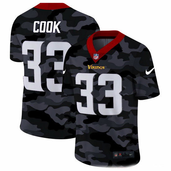 Minnesota Vikings 33 Dalvin Cook Men Nike 2020 Black CAMO Vapor Untouchable Limited Stitched NFL Jer