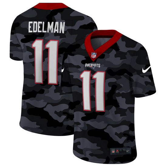 New England Patriots 11 Julian Edelman Men Nike 2020 Black CAMO Vapor Untouchable Limited Stitched N