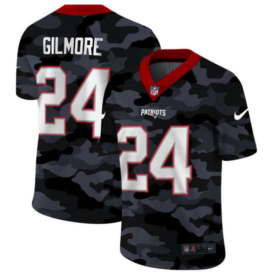 New England Patriots 24 Stephon Gilmore Men Nike 2020 Black CAMO Vapor Untouchable Limited Stitched 