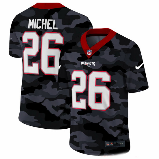 New England Patriots 26 Sony Michel Men Nike 2020 Black CAMO Vapor Untouchable Limited Stitched NFL 