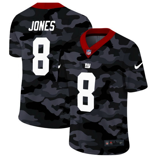 New York Giants 8 Daniel Jones Men Nike 2020 Black CAMO Vapor Untouchable Limited Stitched NFL Jerse