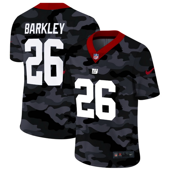 New York Giants 26 Saquon Barkley Men Nike 2020 Black CAMO Vapor Untouchable Limited Stitched NFL Je