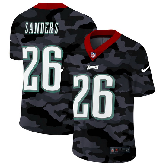 Philadelphia Eagles 26 Miles Sanders Men Nike 2020 Black CAMO Vapor Untouchable Limited Stitched NFL