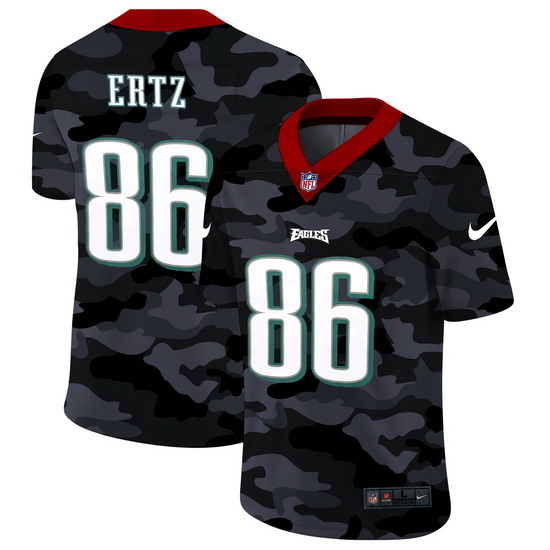 Philadelphia Eagles 86 Zach Ertz Men Nike 2020 Black CAMO Vapor Untouchable Limited Stitched NFL Jer