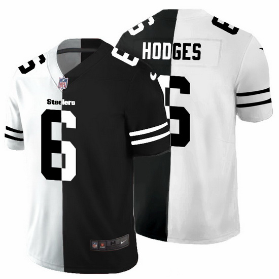 Pittsburgh Steelers 6 Devlin Hodges Men Black V White Peace Spli