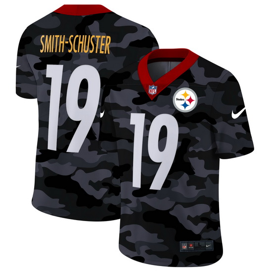 Pittsburgh Steelers 19 JuJu Smith Schuster Men Nike 2020 Black CAMO Vapor Untouchable Limited Stitch