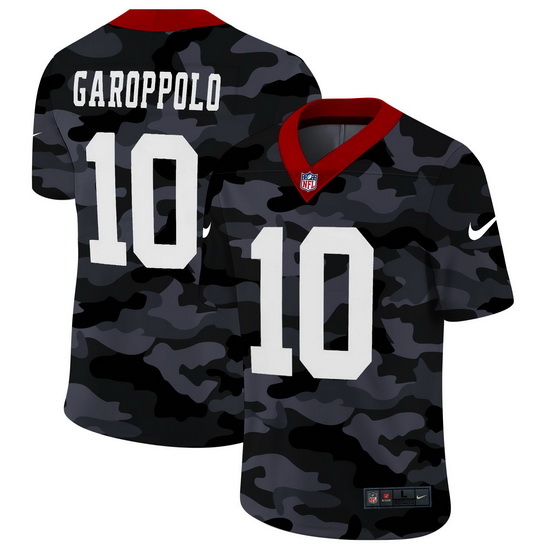 San Francisco 49ers 10 Jimmy Garoppolo Men Nike 2020 Black CAMO Vapor Untouchable Limited Stitched N