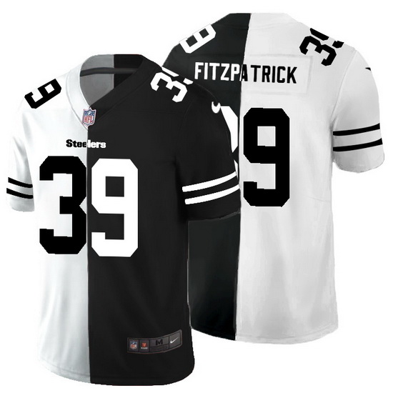 Pittsburgh Steelers 39 Minkah Fitzpatrick Men Black V White Peace Split Nike Vapor Untouchable Limit